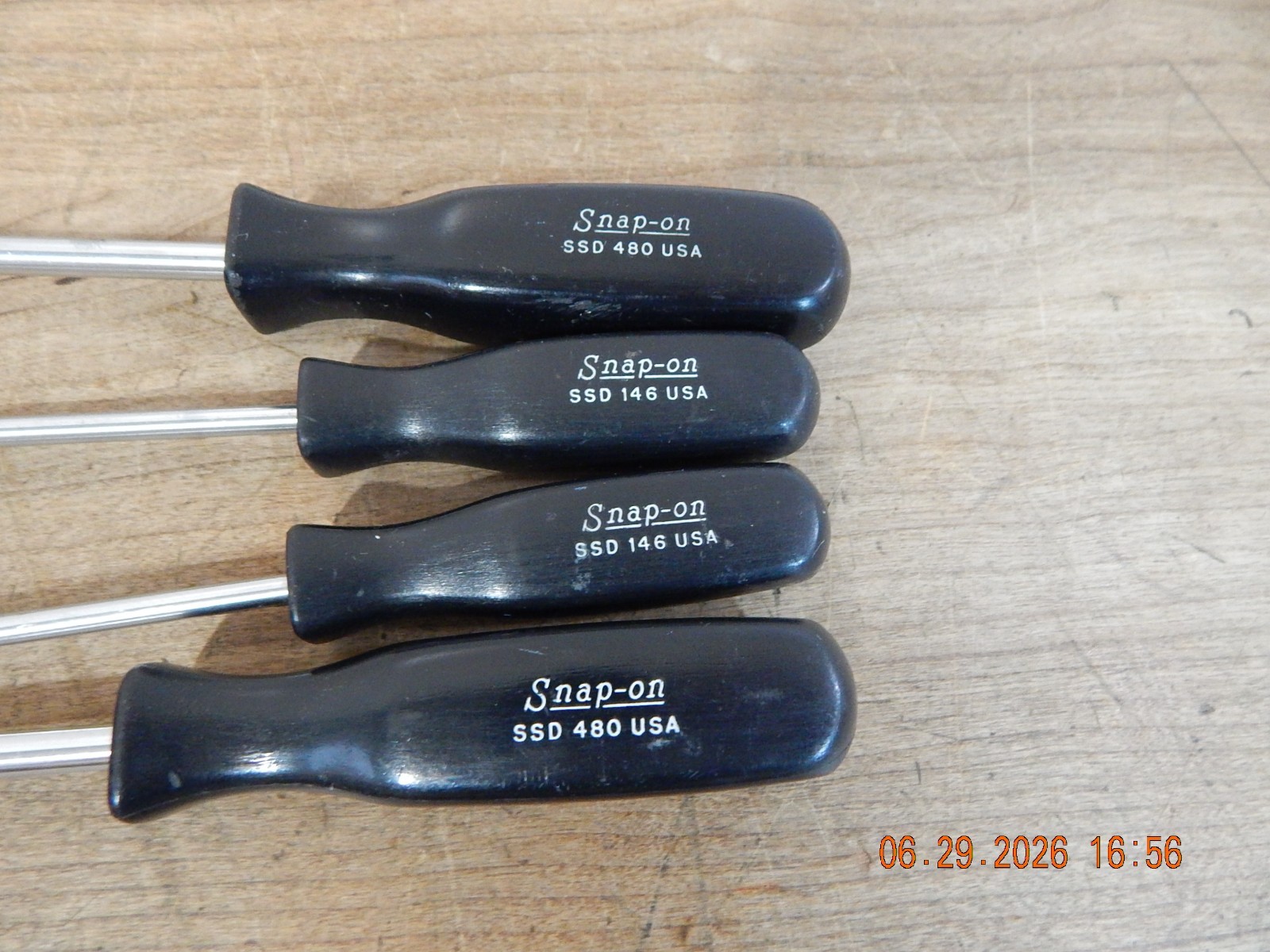 Snap-on Tools Slotted Screwdriver SSD 480 SSD146 USA Black Lot of 4