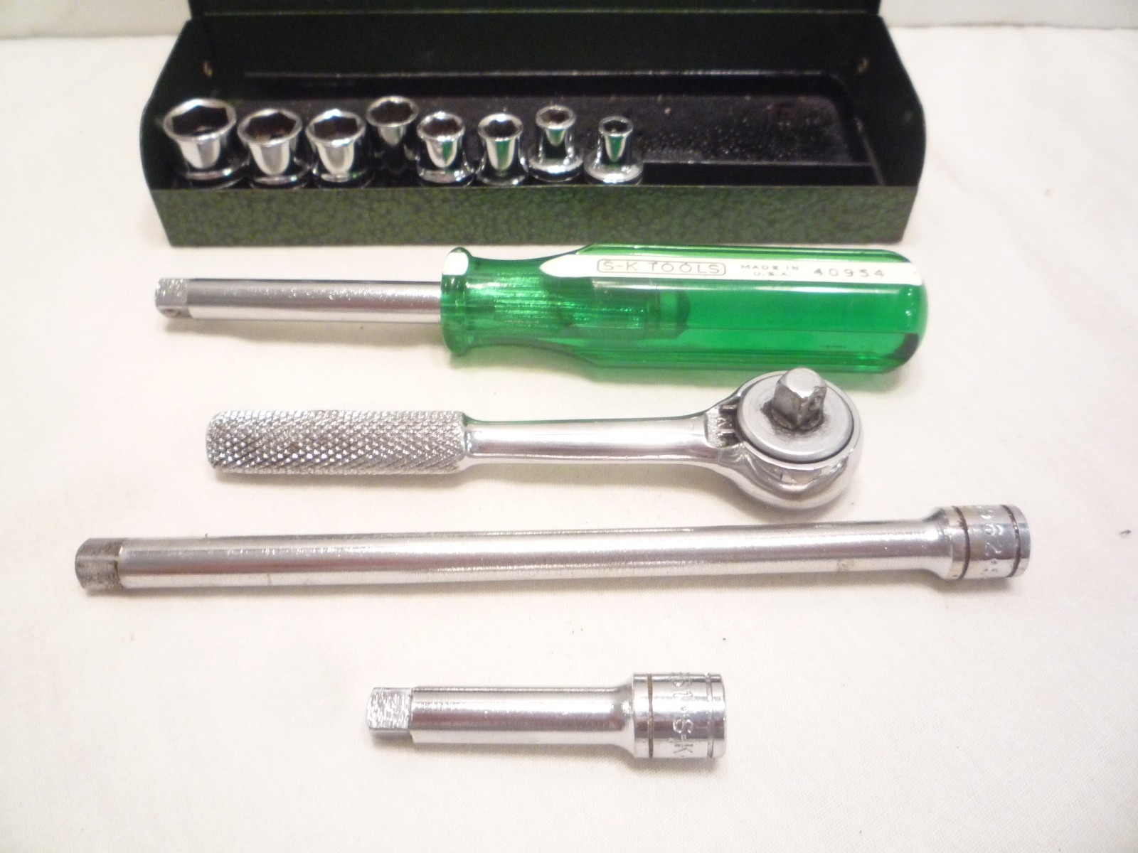 SK Tools 1/4″ Drive Socket Set 12 pc. 6 Point With Metal Case #60632, USA MADE