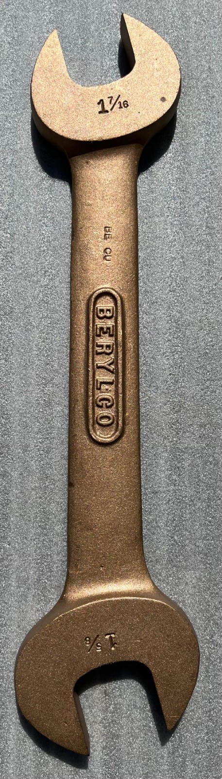 BERYLCO W108 NON SPARKING NON CORROSIVE 1-7/16 X 1-5/8 H.D.OPEN END WRENCH