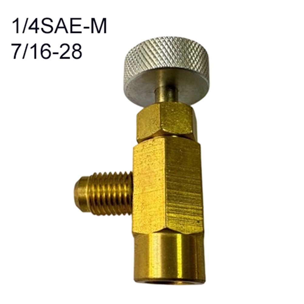 Brass Bottle Opener 7/16-28 Thread for R134a and For R1234yf AC Charging Cans