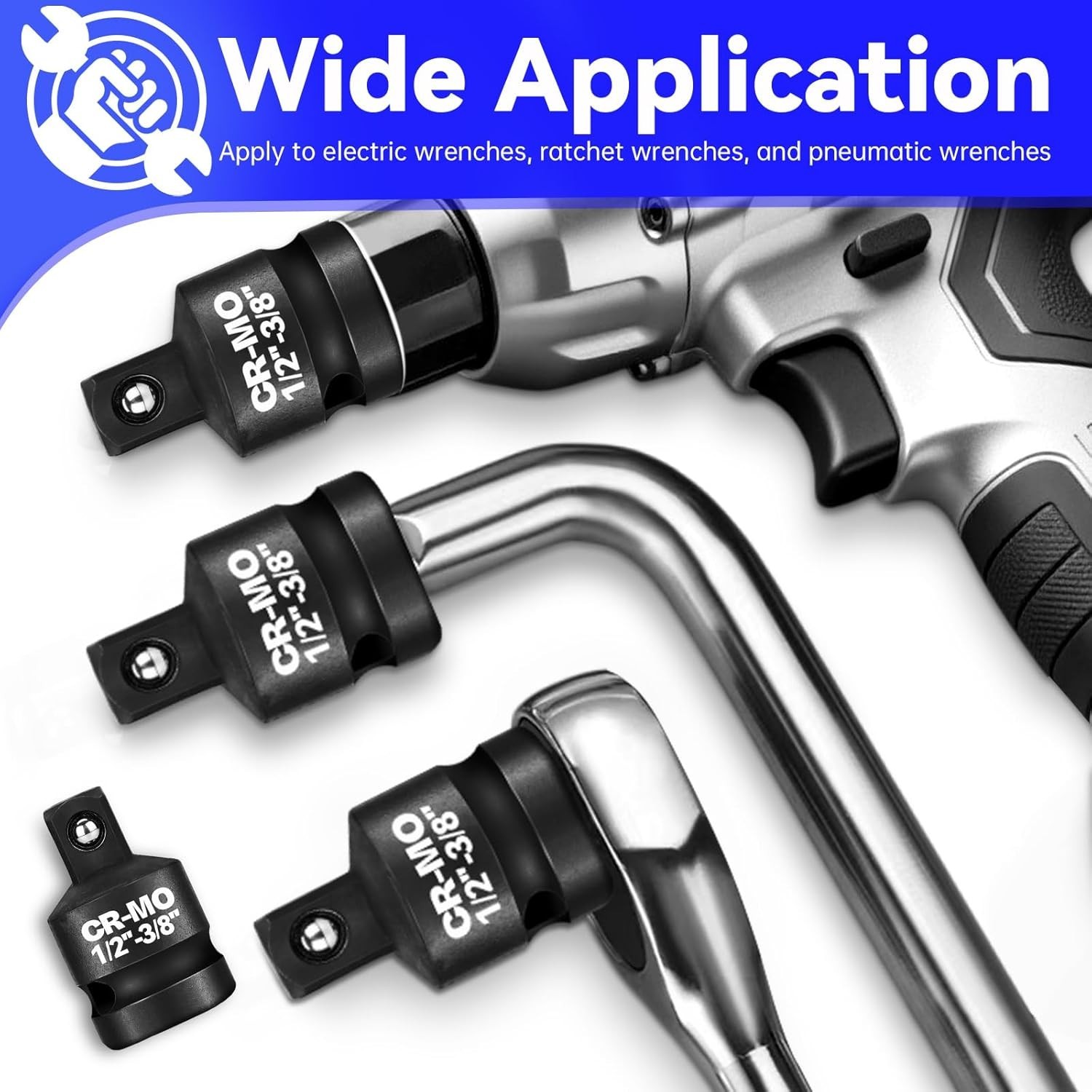 1/2″ Female to 3/8″ Male Impact Socket Adapter Reducer Set 2 Pcs