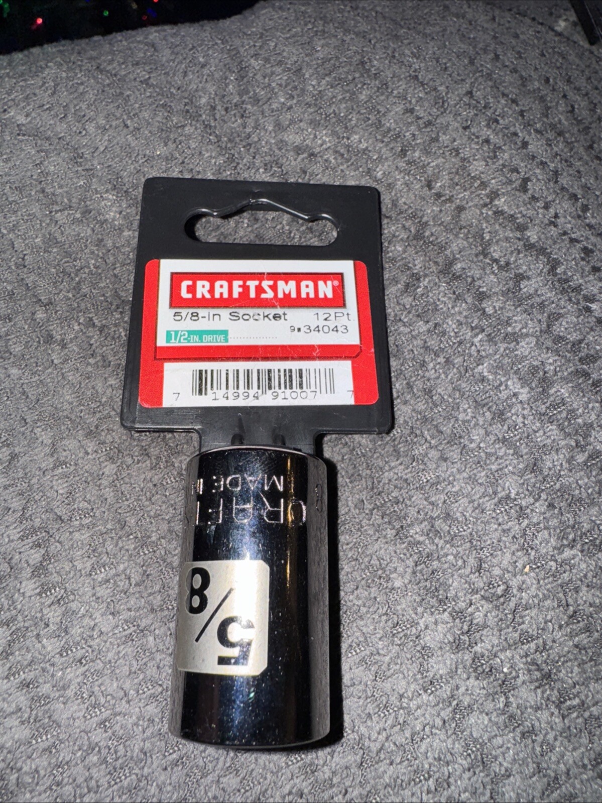 Sears Craftsman 5/8 in. Easy Read Socket 12 pt. STD, 1/2 in. drive 9-34043 USA