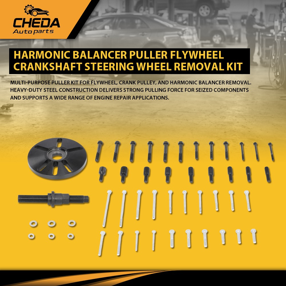 Harmonic Balancer Puller Removal & Installer Tool Set Flywheel Crankshaft Kit