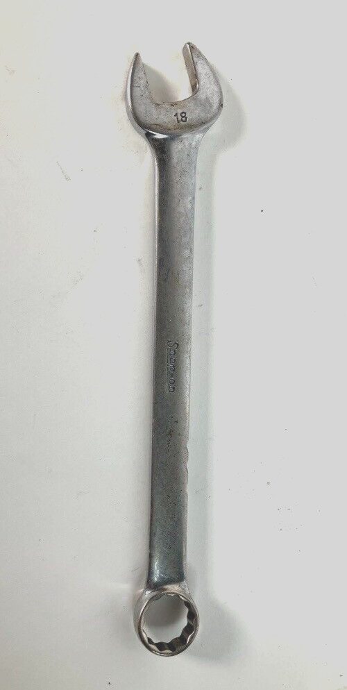 Snap On#OEXM180 – 18 mm, Metric, 12 Pt., Chrome, Flank Dr., Combo. Wrench-USA-