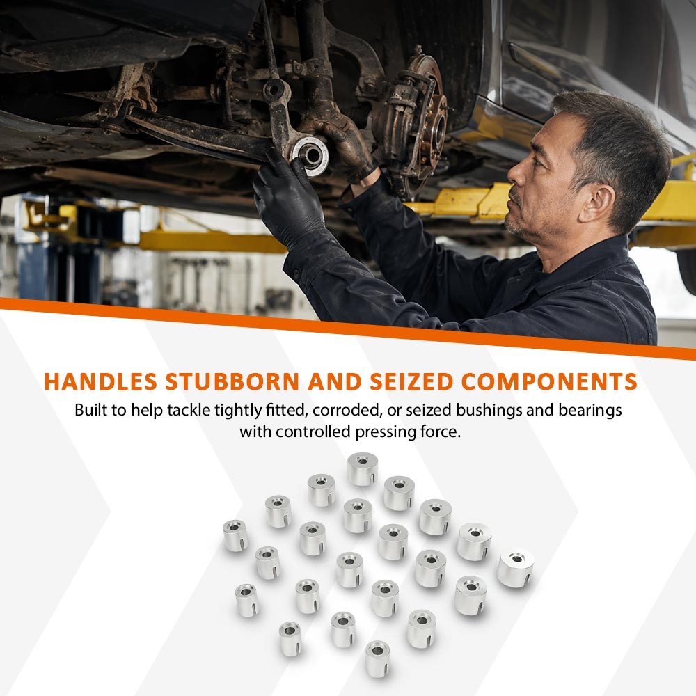 27PCS Universal Press & Pull Sleeve Kit Bush Bearing Removal Insertion Tool Set
