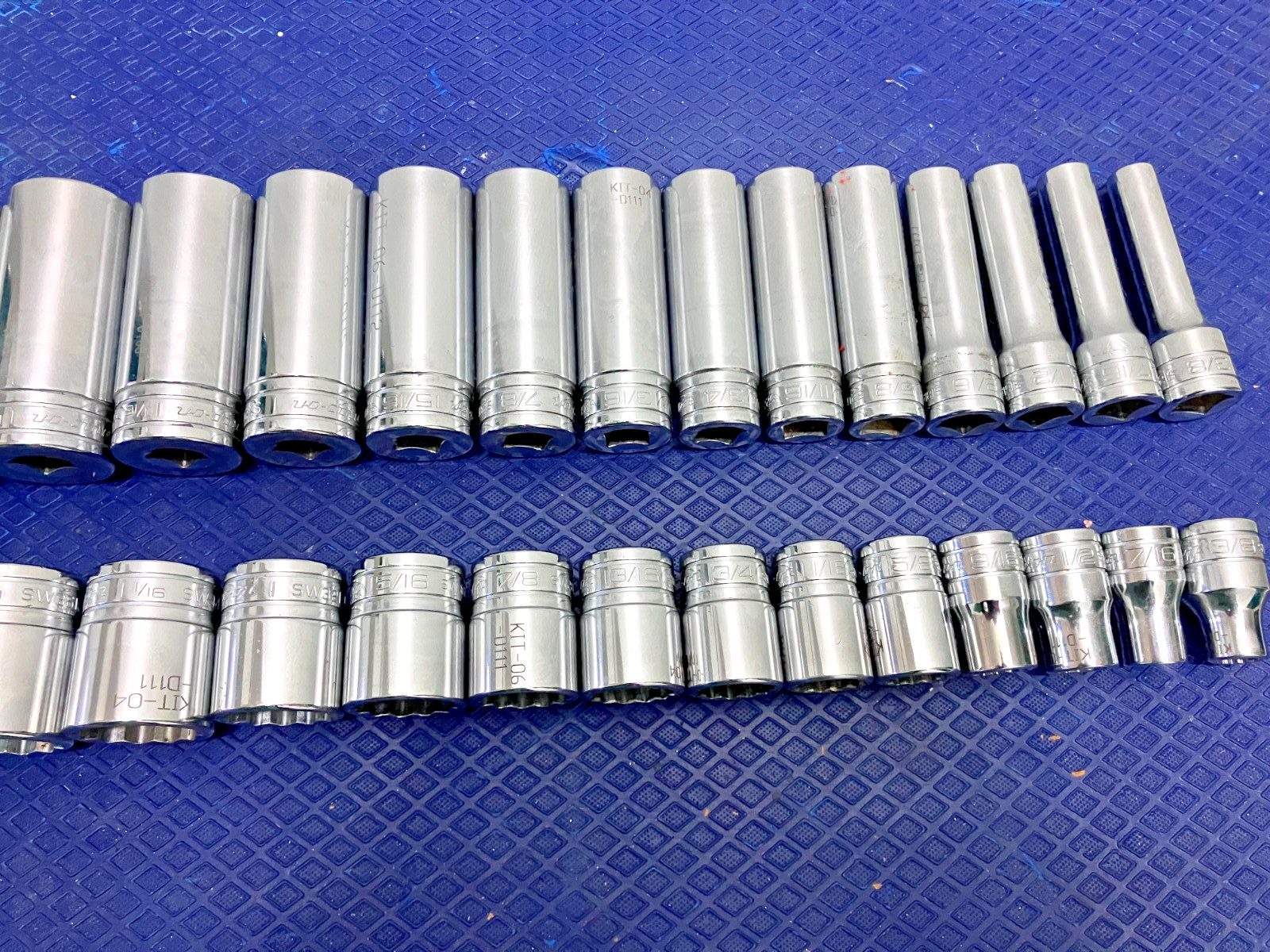 Used Snap On 338TSWYAFR 38pc 1/2″ Drive 12pt SAE Master Socket Set 3/8 to 1-1/2