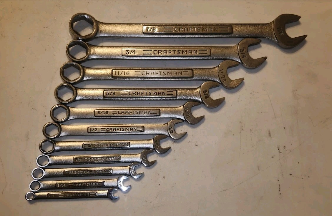 Craftsman 11pc SAE Combination Wrench Set 6 Point 6pt 1/4″-7/8″ VA USA