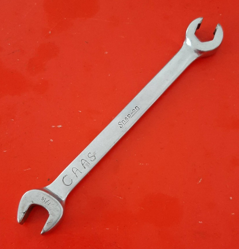 Snap-on Tools RXS14 7/16″ Flare Nut Line Combination Wrench 6pt Point Engraved
