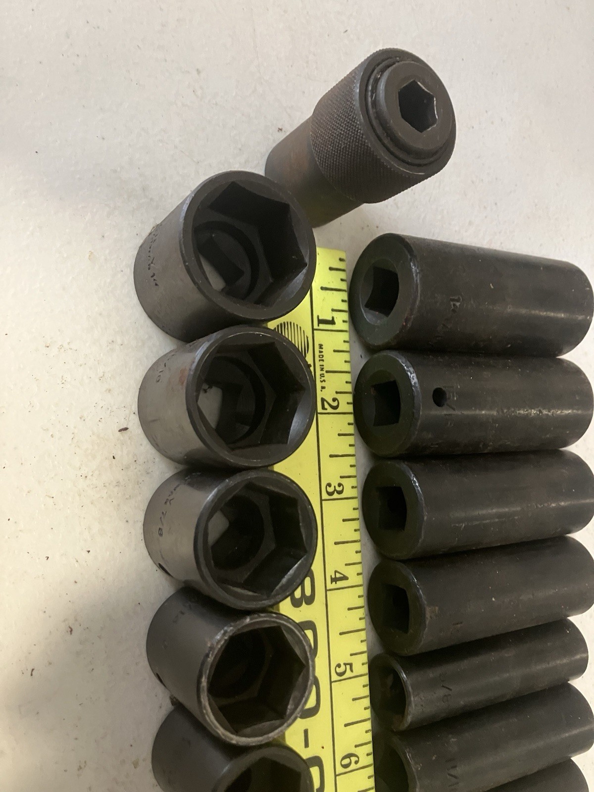 Lot of 19 Deep & Med Well 1/2” Drive Impact Sockets – SAE – Read Desc.