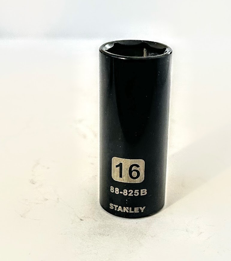 Stanley 16 mm x 3/8″socket 88-825B Black Chrome 6 Pt Free Shipping
