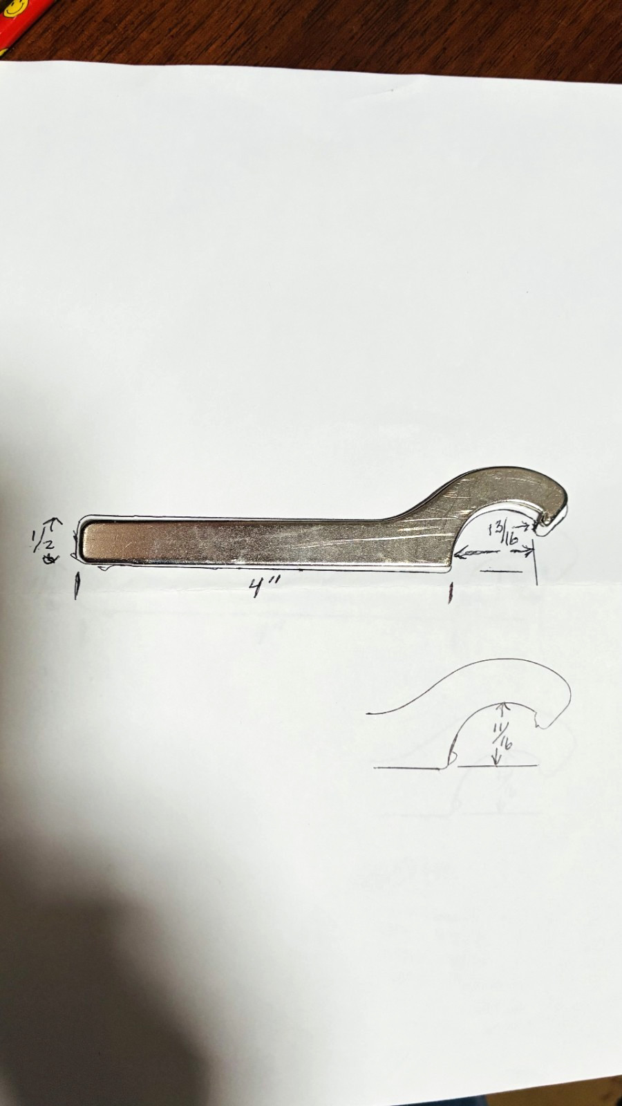 HOOK SPANNER WRENCH, MADE OF SHEET STEEL, 1/16″ HANDLE THICKNESS PACK OF 10 NEW.