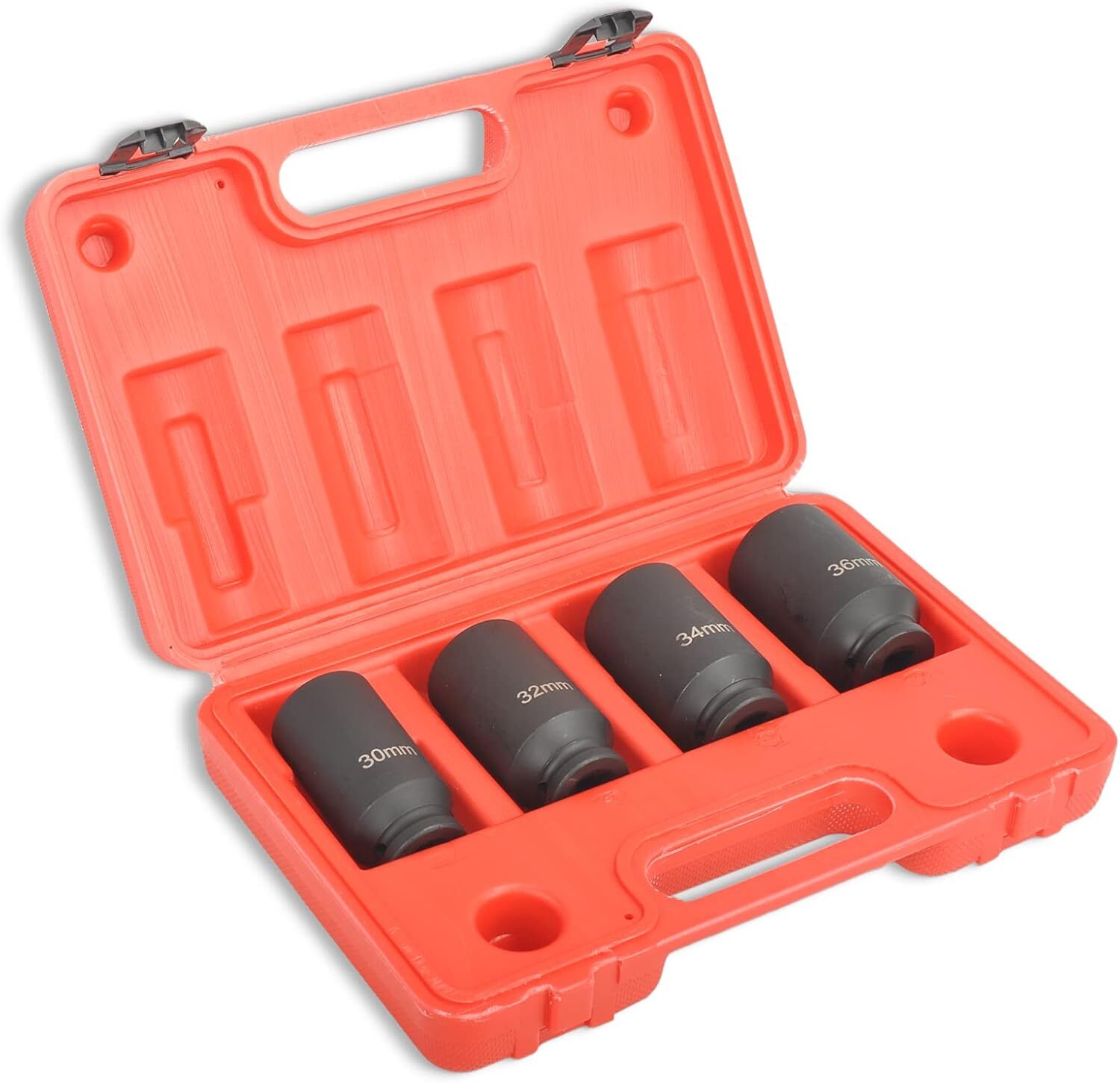 4Pcs 1/2″ Drive Deep Impact Socket Set 12 Point Metric 30mm 32mm 34mm 36mm Drive
