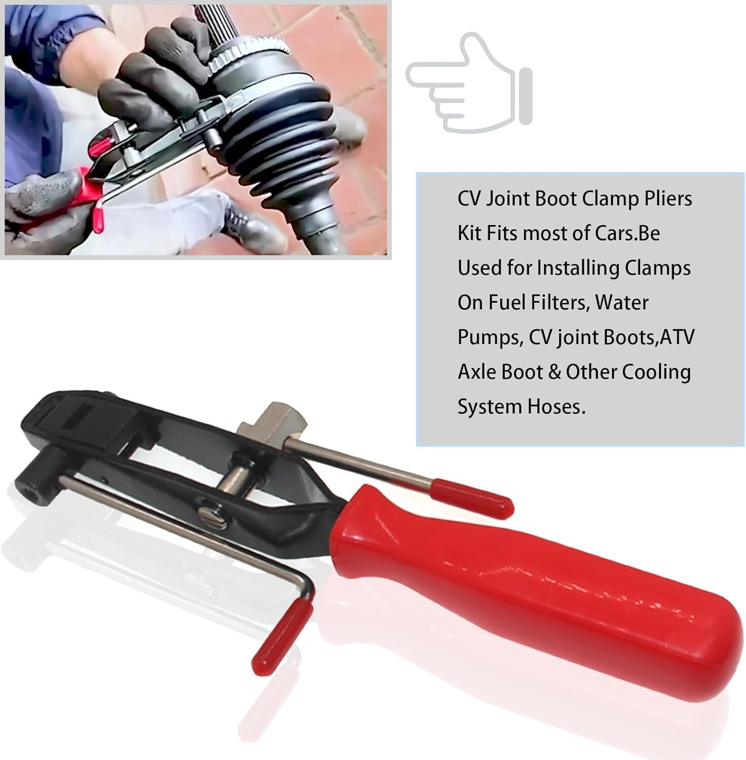 22Pcs CV Boot Clamp Pliers Set Cv Axle Removal Tool Cv Joint Ear Clamp Bandin…