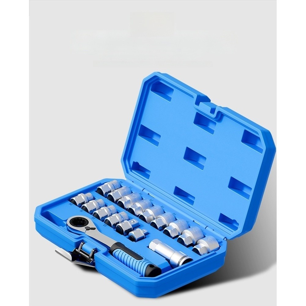 17 Piece 12 Point Ratchet Socket Kit Chrome Vanadium Steel for CR-V Models