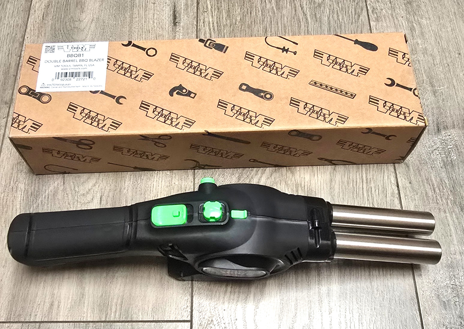 VIM Tools Double Barrel BBQ Blazer, Butane Torch and Air Blower #BBQB1