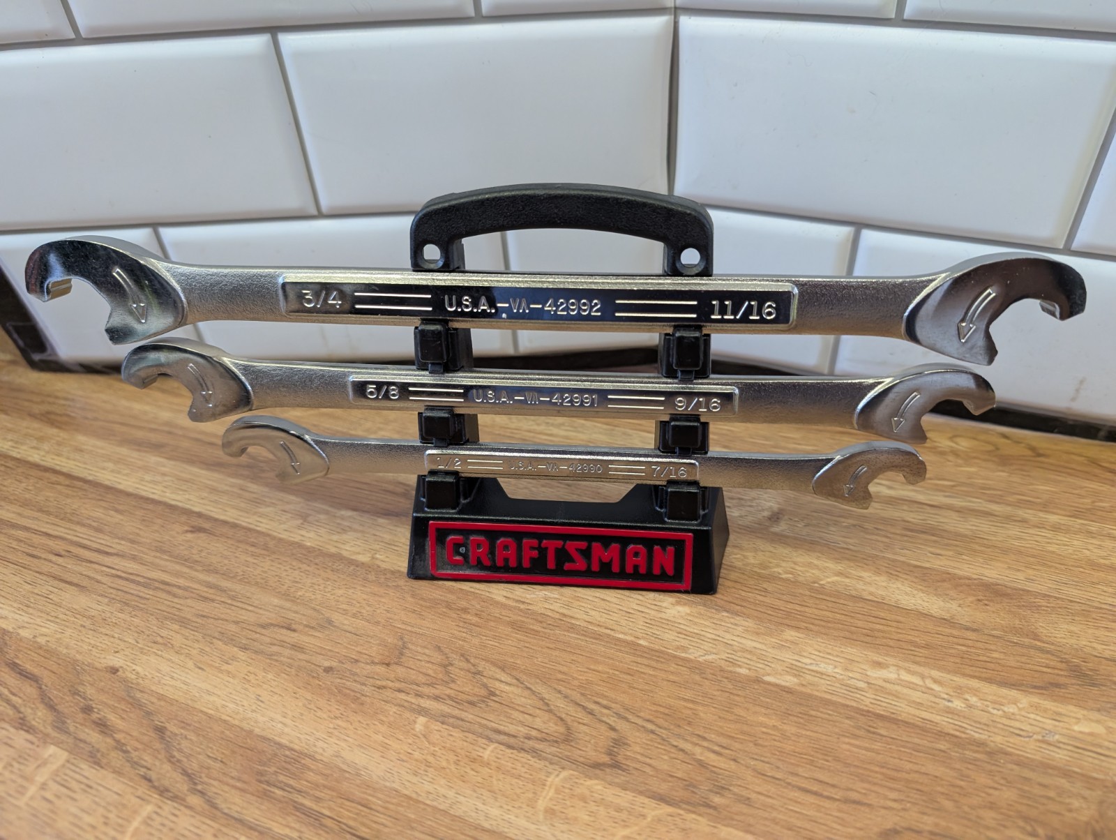 CRAFTSMAN SAE 42512 EXTREME GRIP 3 PC WRENCH SET USA 7/16″-3/4″ Never Used
