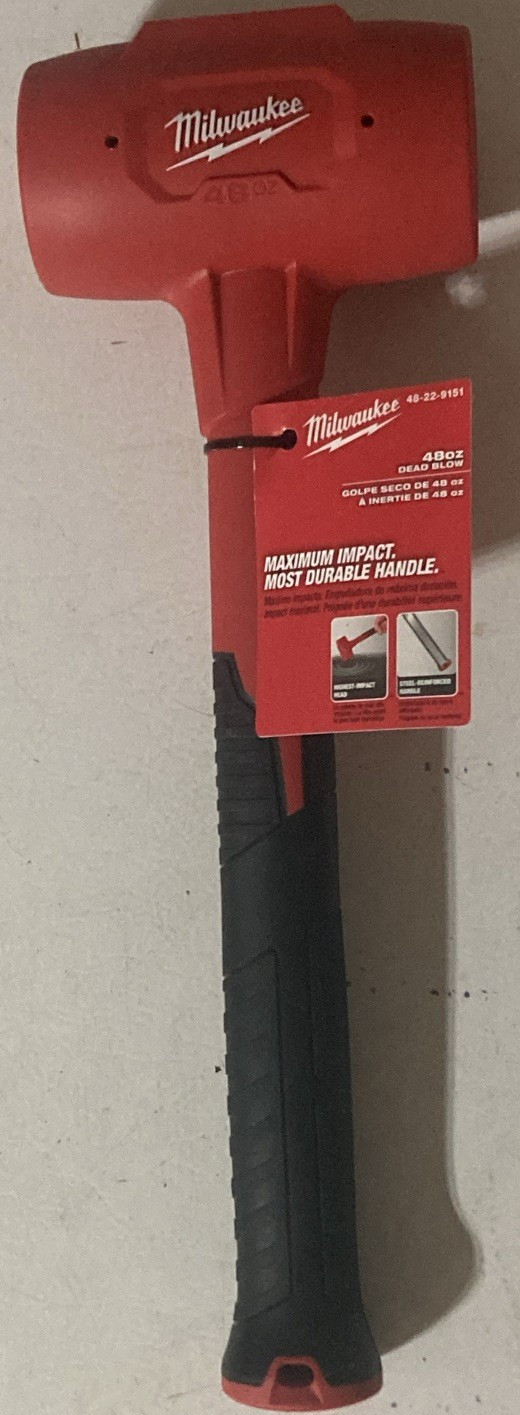 New Milwaukee 48oz Dead Blow Hammer Red/Black 48-22-9151