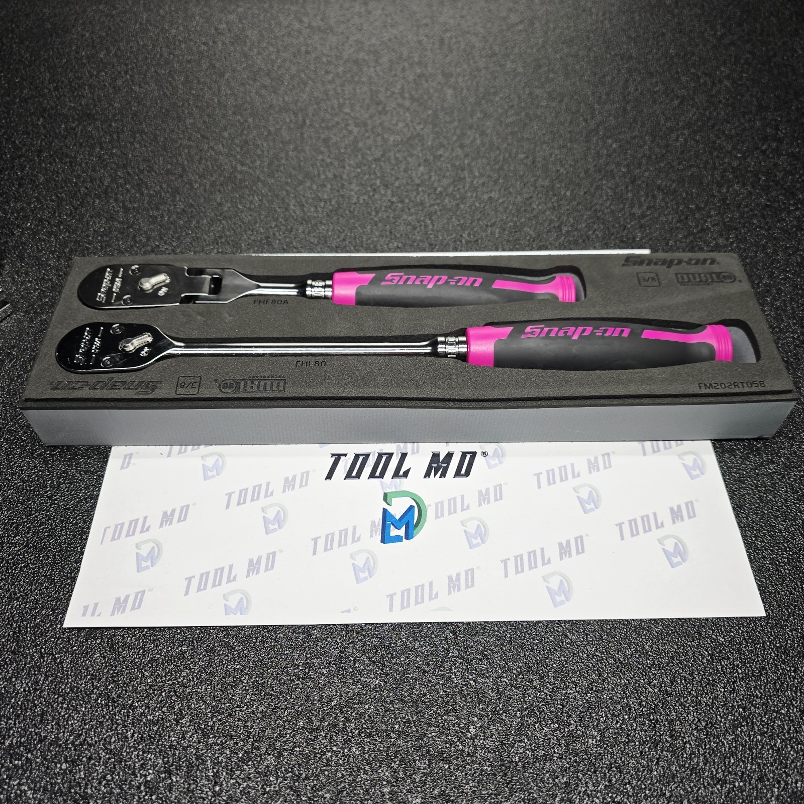 Snap-on Tools USA NEW ELECTRIC PINK 2pc 3/8″ Drive 100 Tooth Cynergy Ratchet Set