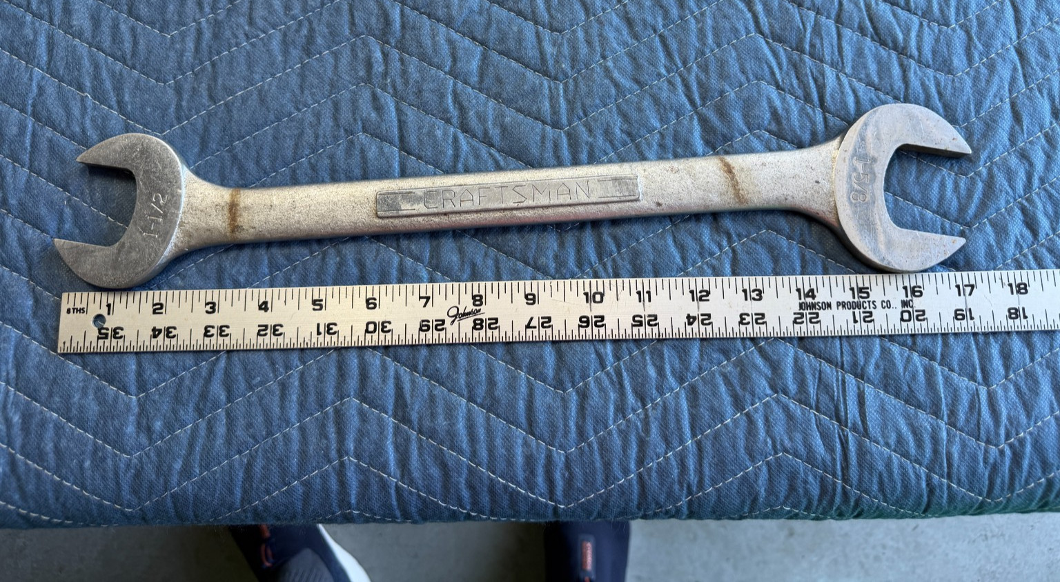 Vintage RareCraftsman =V= 1-1/2 in x 1-5/8 in Double Open End Wrench Made in USA
