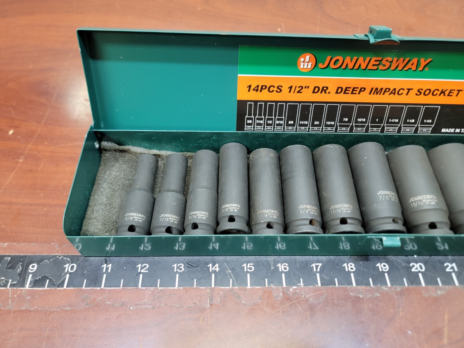 Jonnesway S03AD4414S 14pc 1/2″ Dr. Deep Impact Socket Set