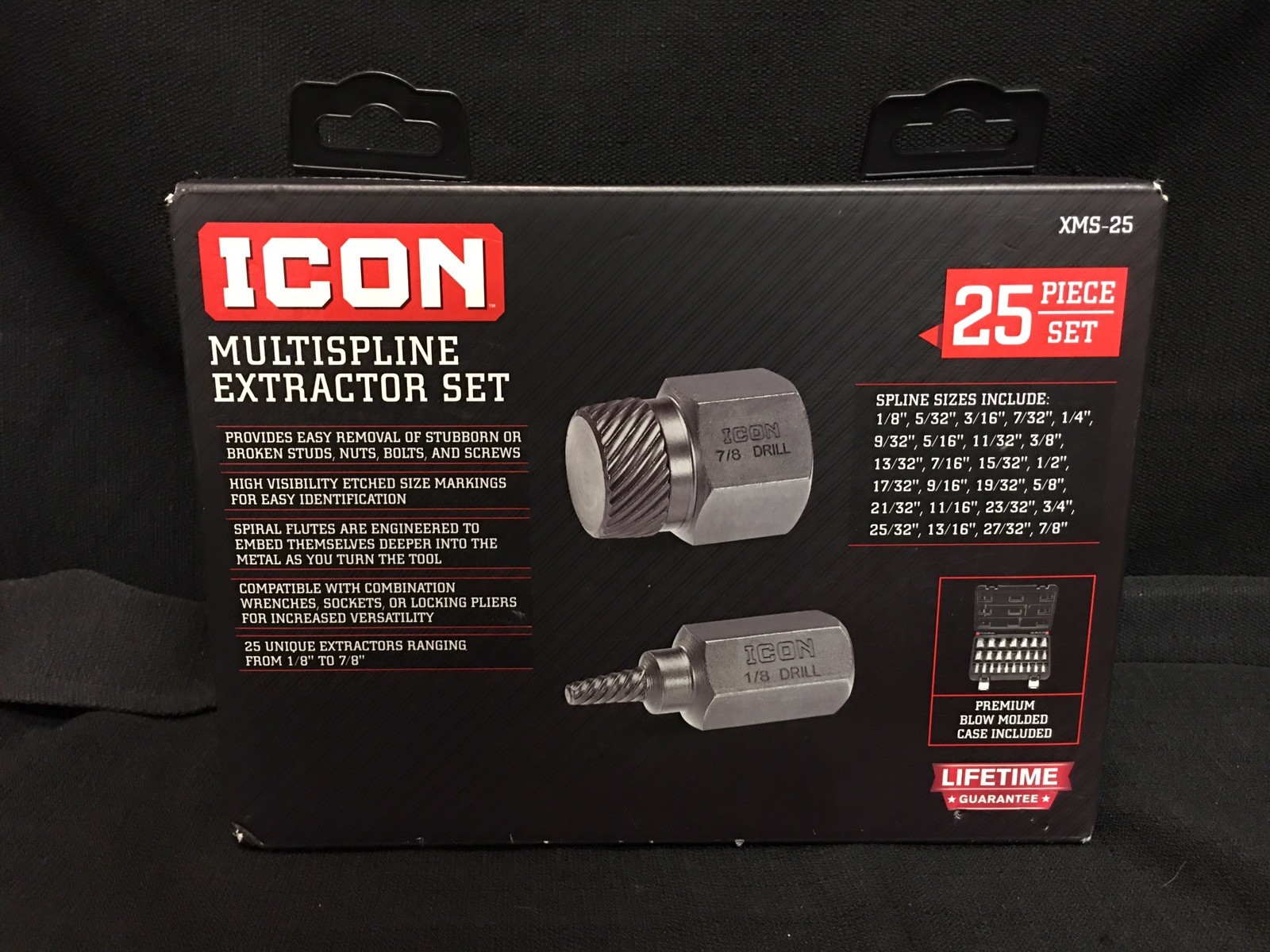Icon Multispline Screw Extractor Set -25 piece set (Part #58699) XMS-25