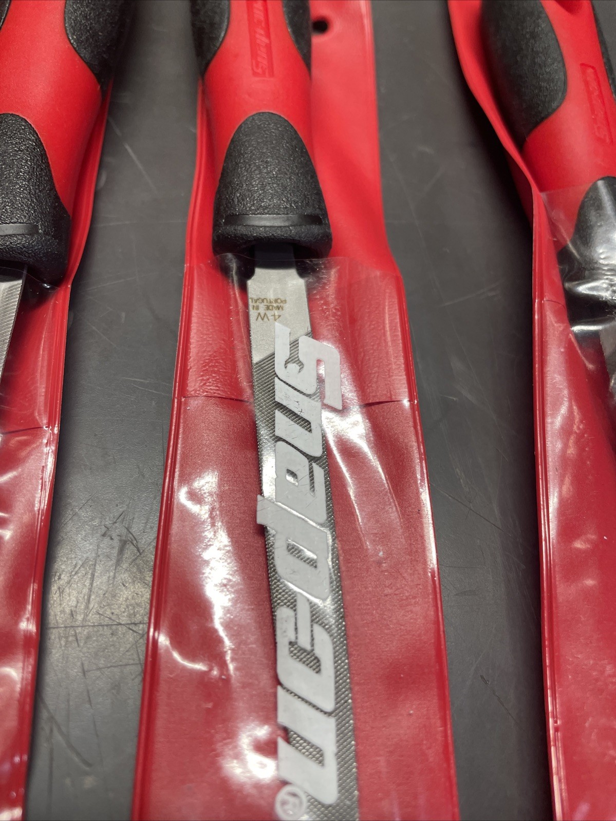 Snap On Tools NEW SGFMN106 6 Piece Red Soft Grip Handle Miniature File Set