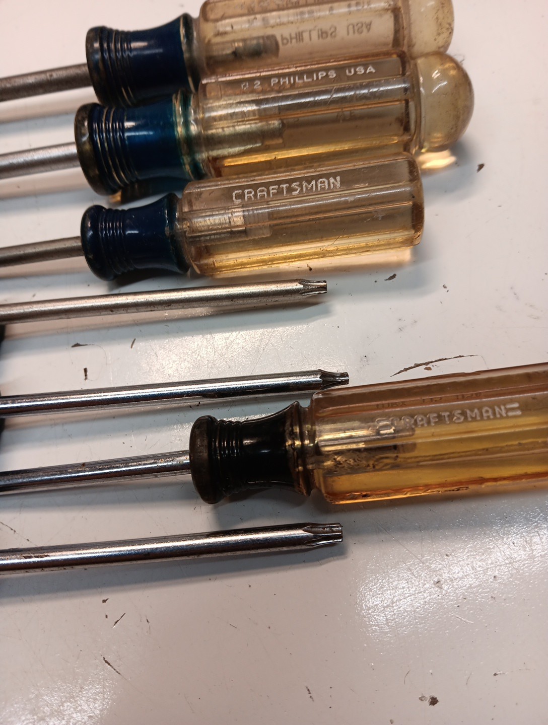 7 Vintage Craftsman Phillips Torx Screwdrivers,t20,t15,t10,t15#2phillips#1phill