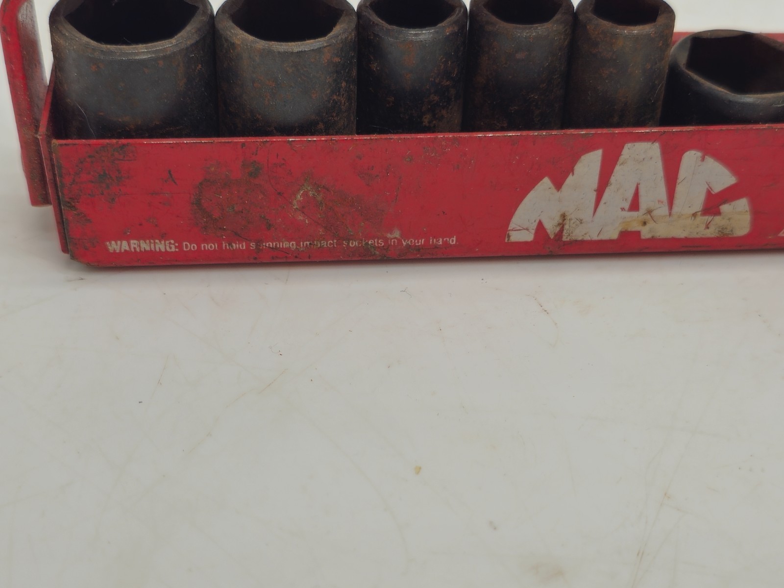 Mac Snap-on 10pc Mixed Impact Socket Lot 3/8″ 1/4″ Drive SAE USA w/ Tray Vtg