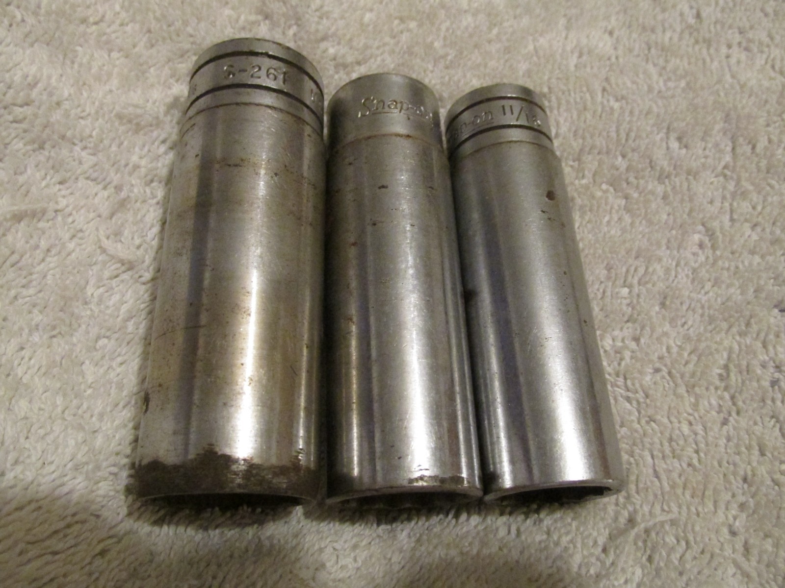 SNAP ON 3 PIECE LOT OF LARGE 1/2″ DRIVE DEEP WELL SOCKETS 3/4 11/16 13/16″ 12 PT
