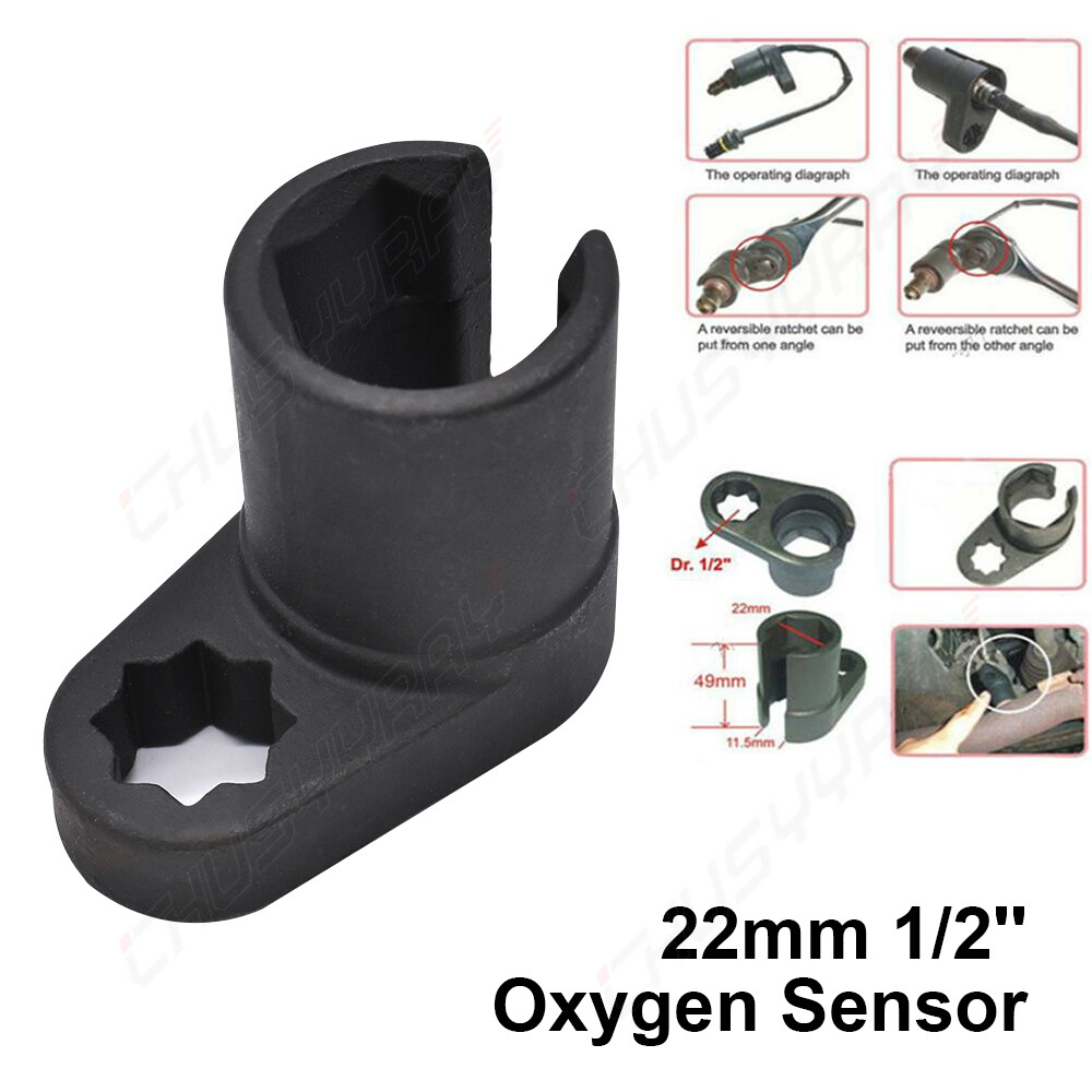 NEW O2 Oxygen Sensor Offset 1/2″Dr Socket Vacuum Switch Flare Nut Wrench 22mm