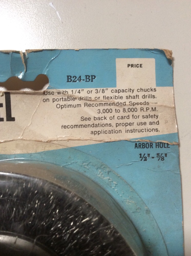 Rimac B24-BP Wire Wheel – 4″ Dia. Wire Size .014″ : Arbor Hole 5/8″-1/2″