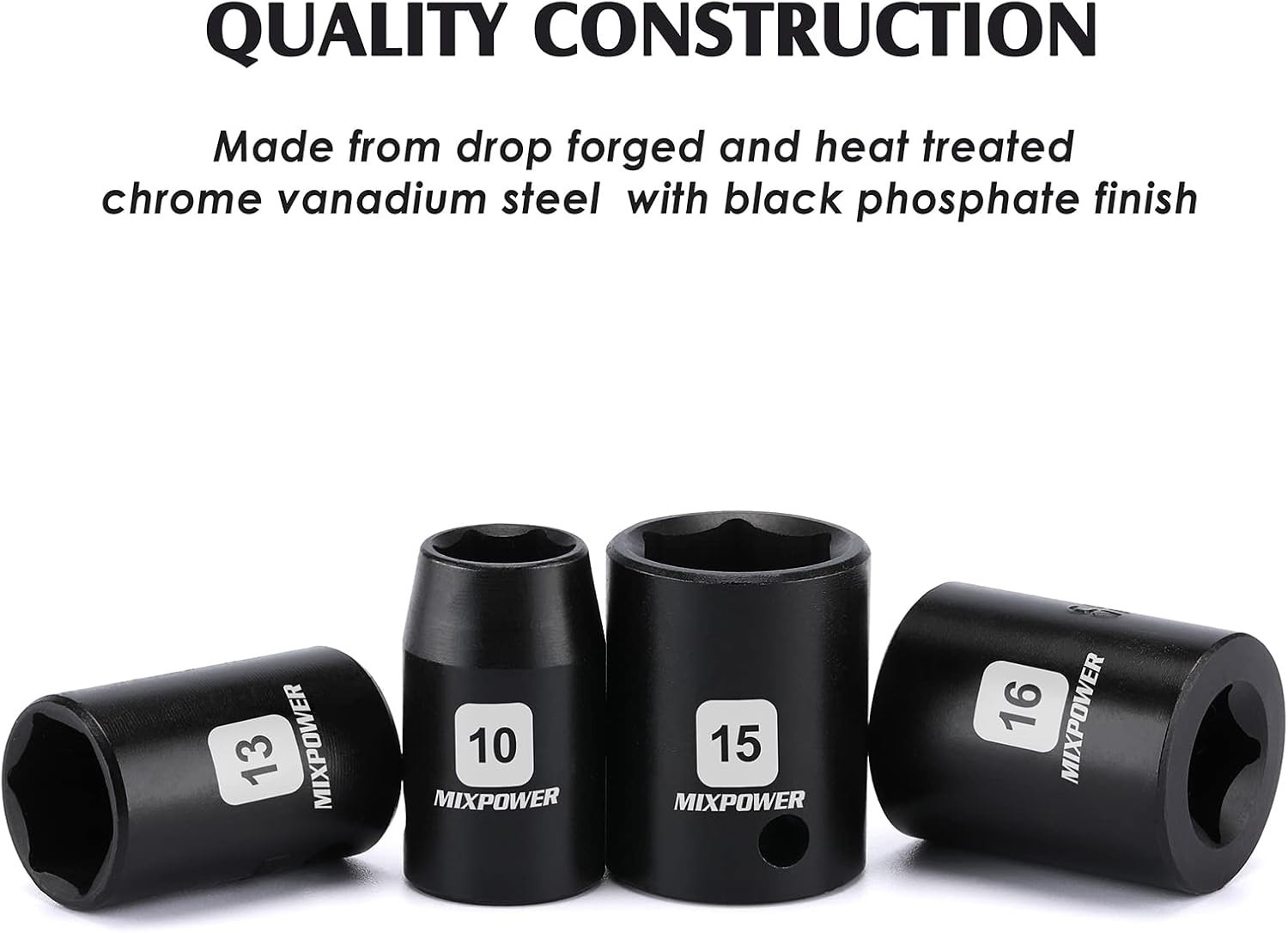 13-Piece Metric Shallow Impact Socket Set 3/8 Drive – High Torque Design