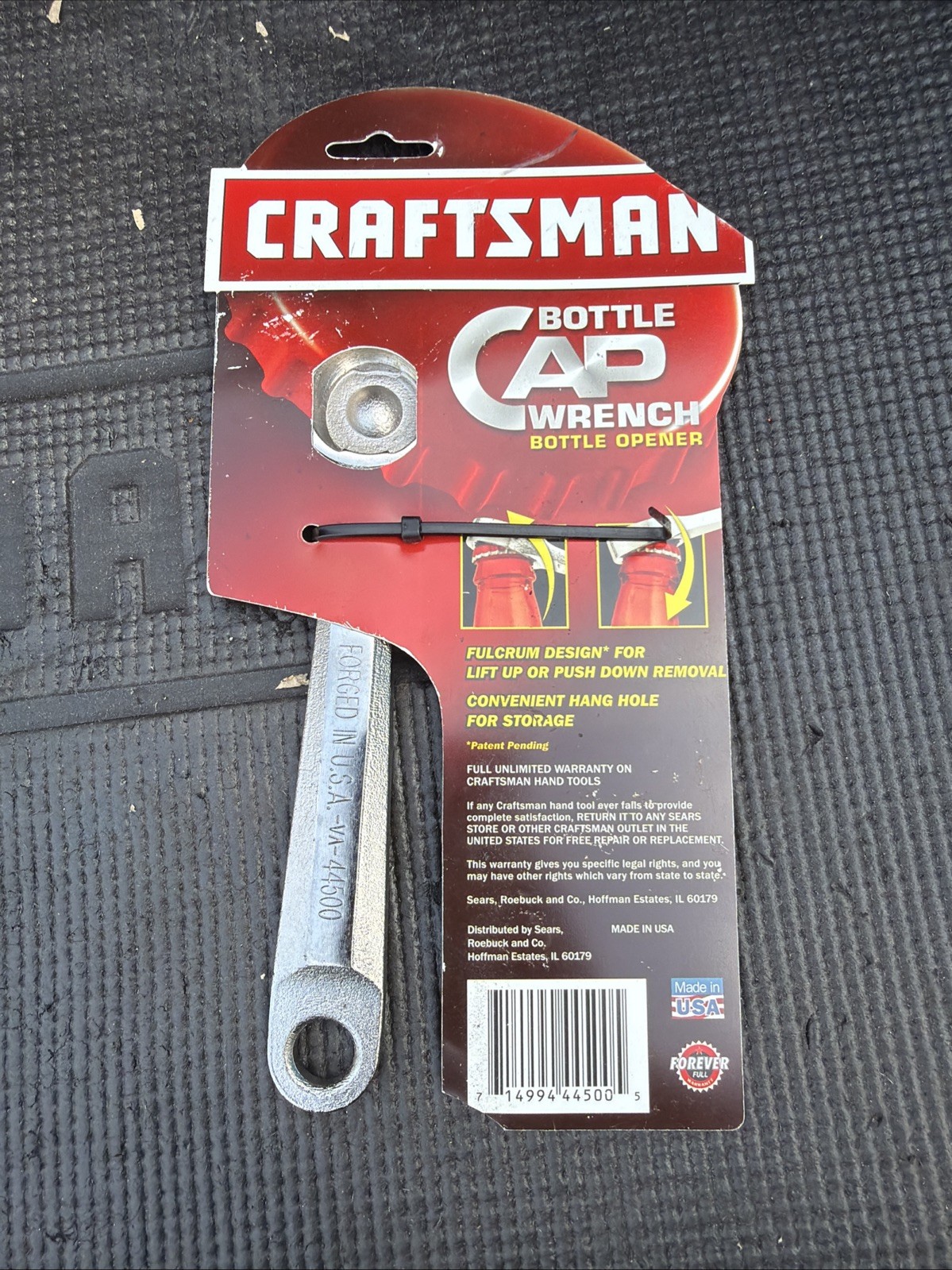 USA MADE VERSION SEARS Craftsman Bottle Cap Wrench Bottle Opener 44500 NOS