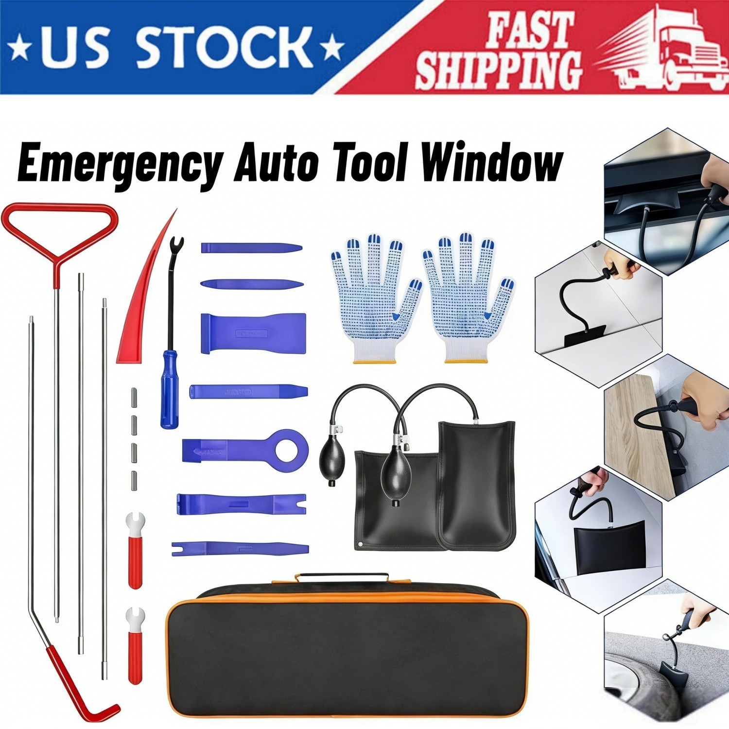 Car Repair Tool Kit 24 PCS Professional Emergency Tool Kits with carry Bag N