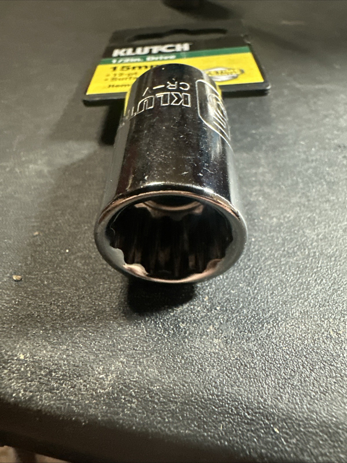New Klutch 1/2 Drive 12 Pt 15mm Metric Sockets