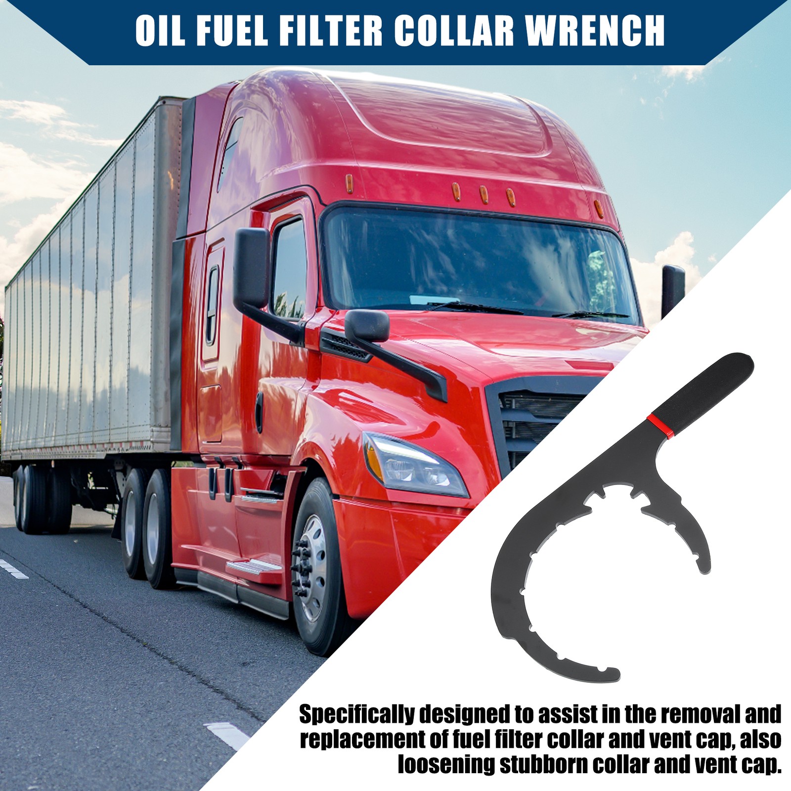 Universal 5″ Diesel Fuel Filter Wrench Oil Filter Removal Tool Metal Pack of 1