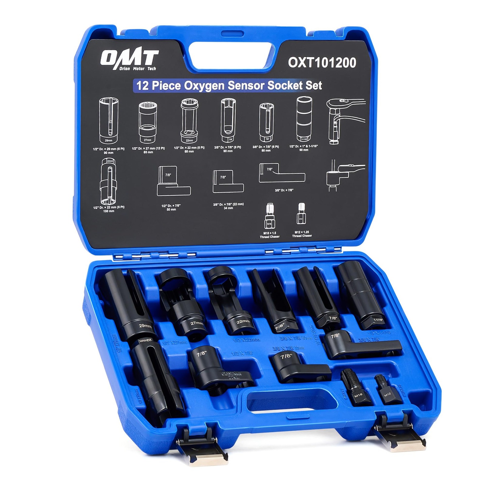 Orion Motor Tech 12pc Oxygen Sensor Socket Set, O2 Removal Tool and…