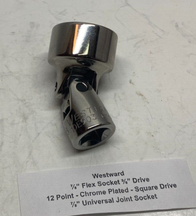 Westward 7/8″ Flex Socket (12 Point 3/8″ Drive) – 7/8″ Universal Joint Socket –