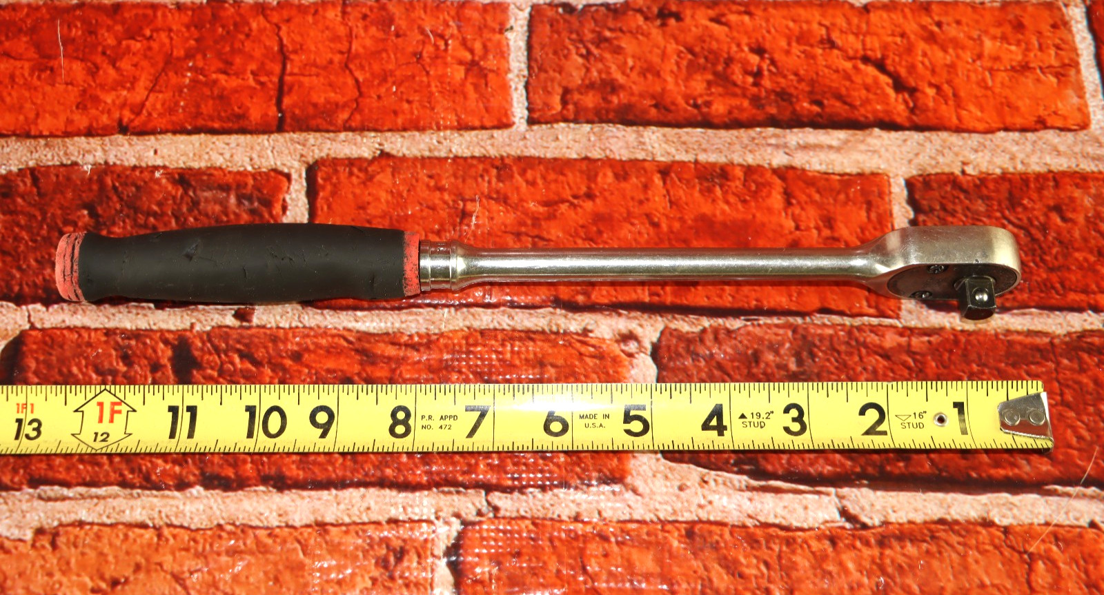 Snap-on Tools USA 3/8″ Drive RED Soft Grip LONG Fixed Head Ratchet FHL80