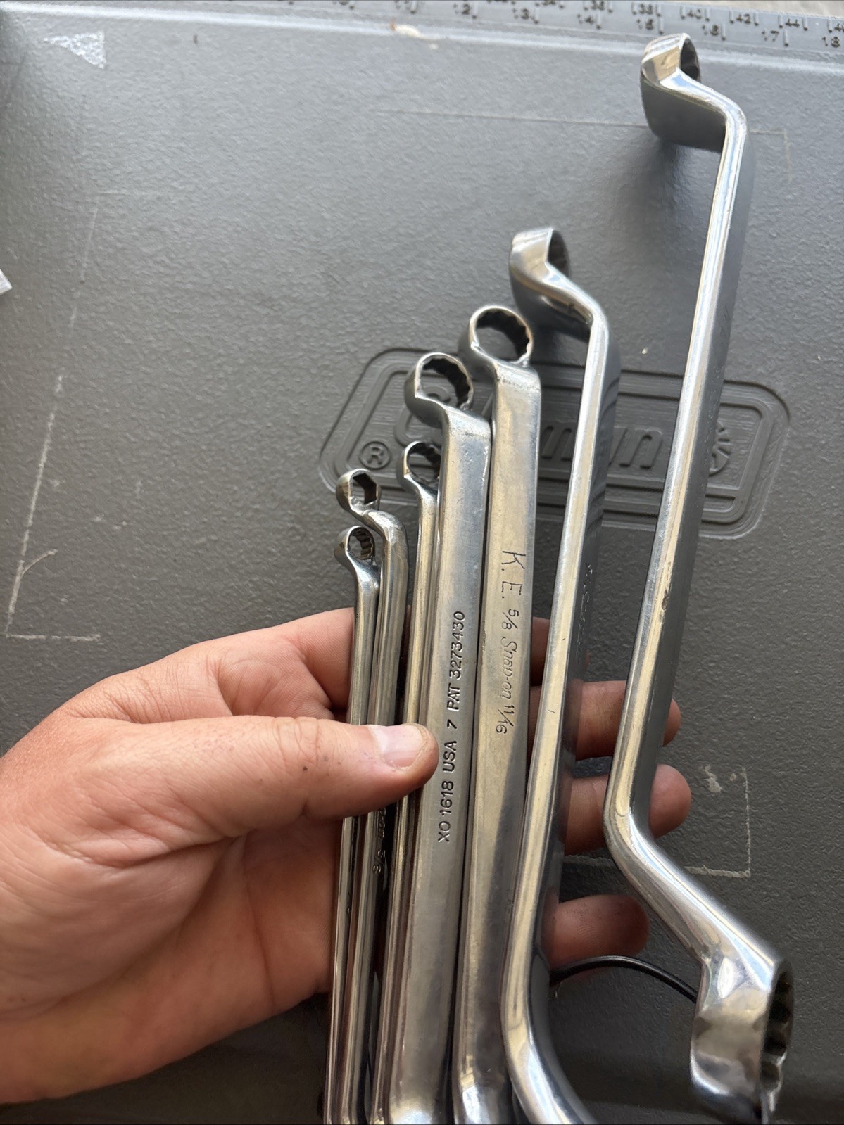 Snap-On XO Series 60° Offset Box End Wrench 7pc Set 1/4 – 15/16” Vintage