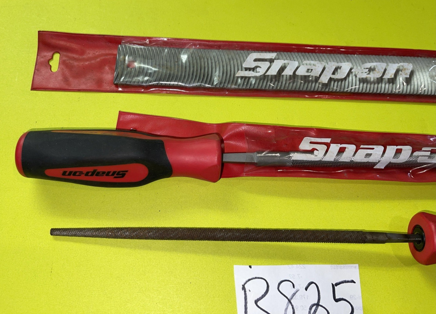 SNAP-ON TOOLS 3 PIECE MIXED FILES SOFT GRIP RED HANDLES
