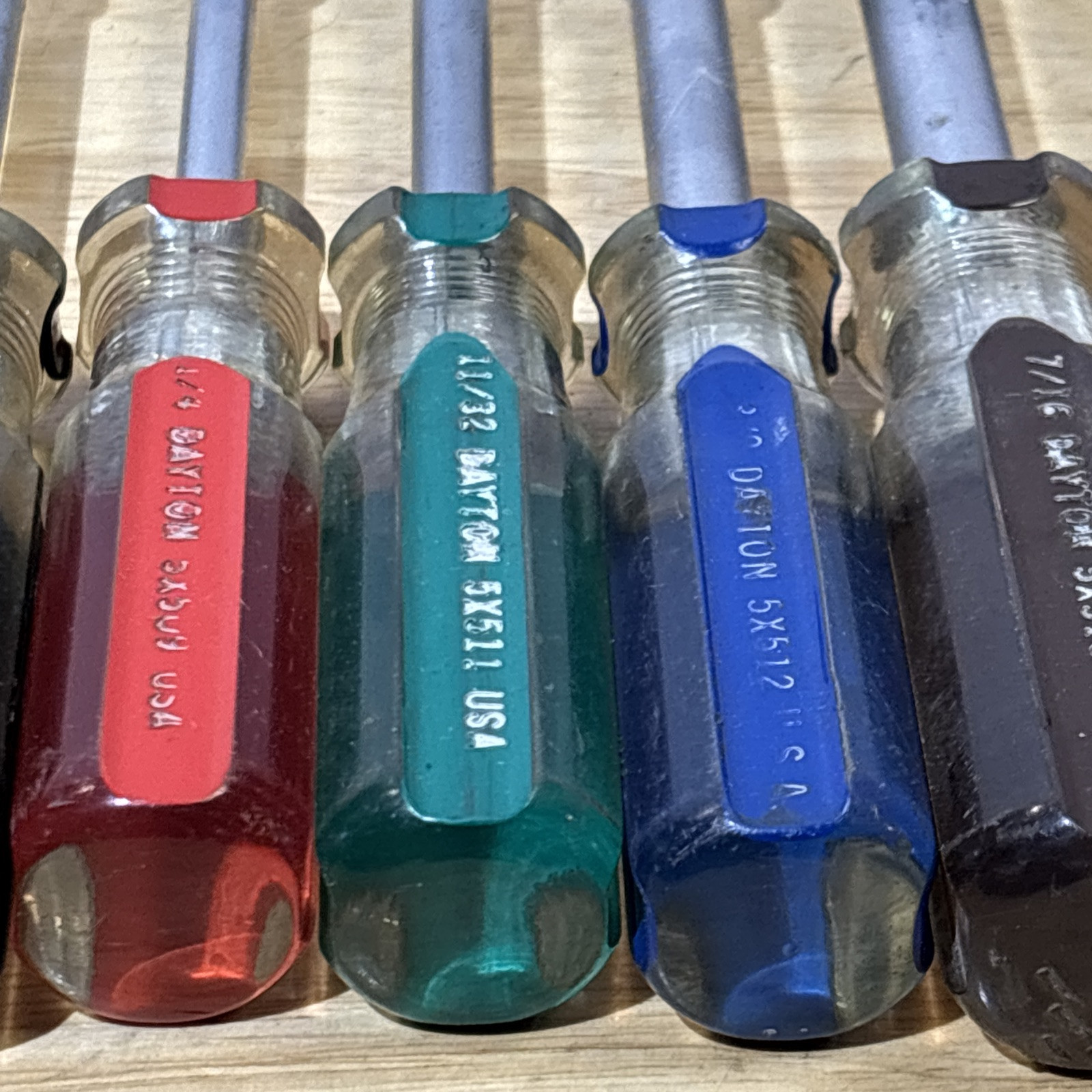 Dayton SAE Nut Driver Set LOT 3/16″ to 1/2″ Skips 5/16″ W/ Duplicates Vtg USA