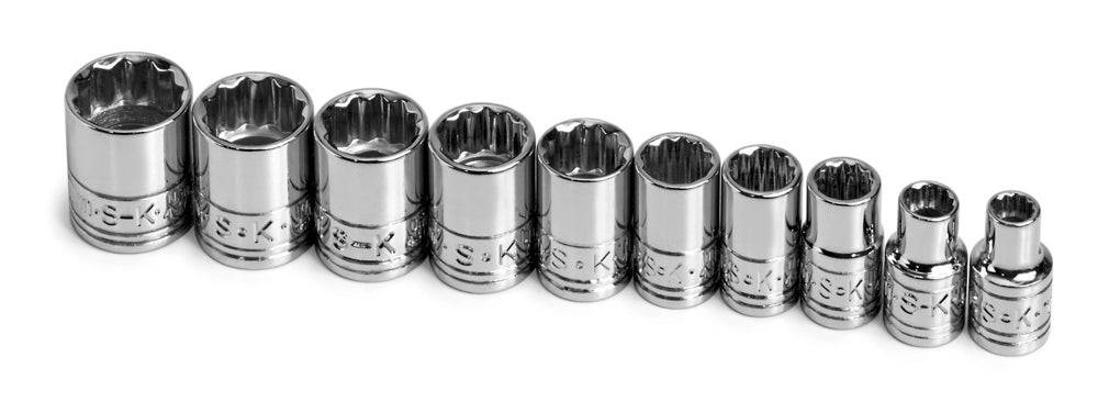 SK Tools 10-Piece 1/4 in. Drive 12-Point STD/Deep Metric Socket Set (1340)