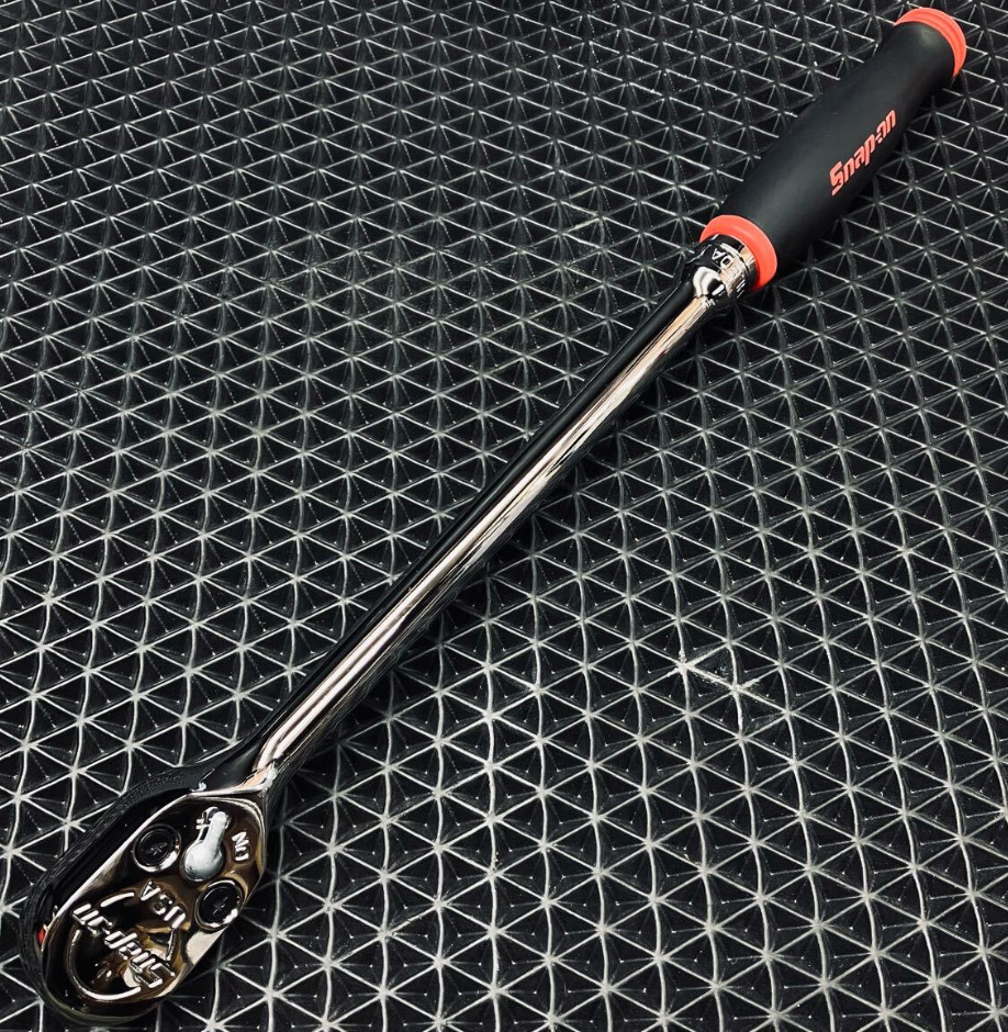 Snap-on SHL80A 1/2″ Red Soft Grip Fixed Head Long Ratchet Unused In Storage