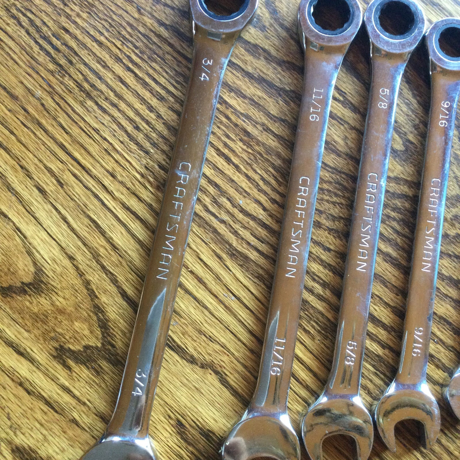 Craftsman Standard SAE Reversible Ratcheting Wrench Set USA Proto SK 5 16 ~3/4