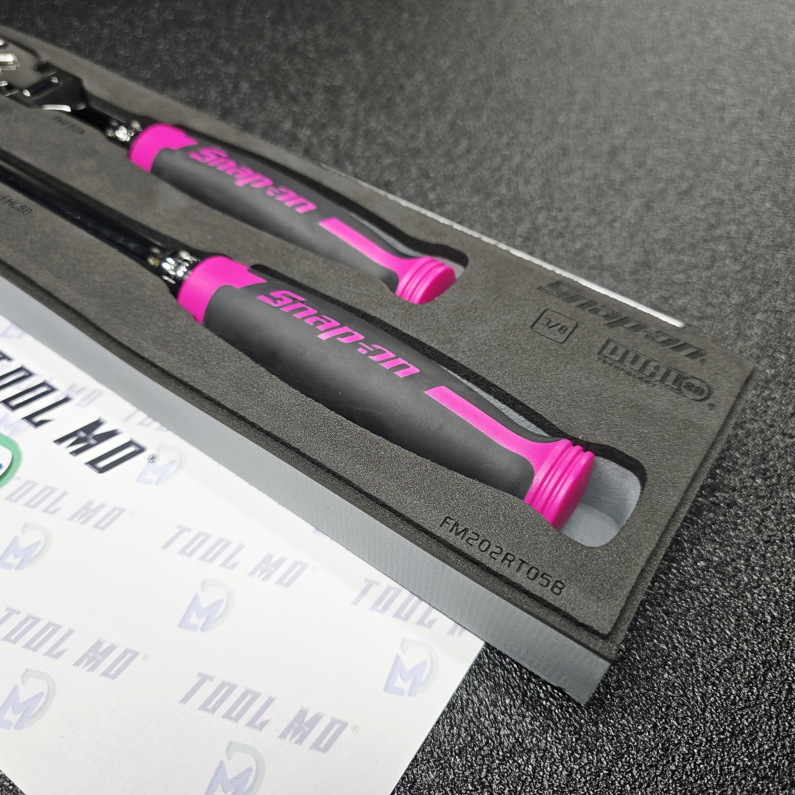 Snap-on Tools USA NEW ELECTRIC PINK 2pc 3/8″ Drive 100 Tooth Cynergy Ratchet Set
