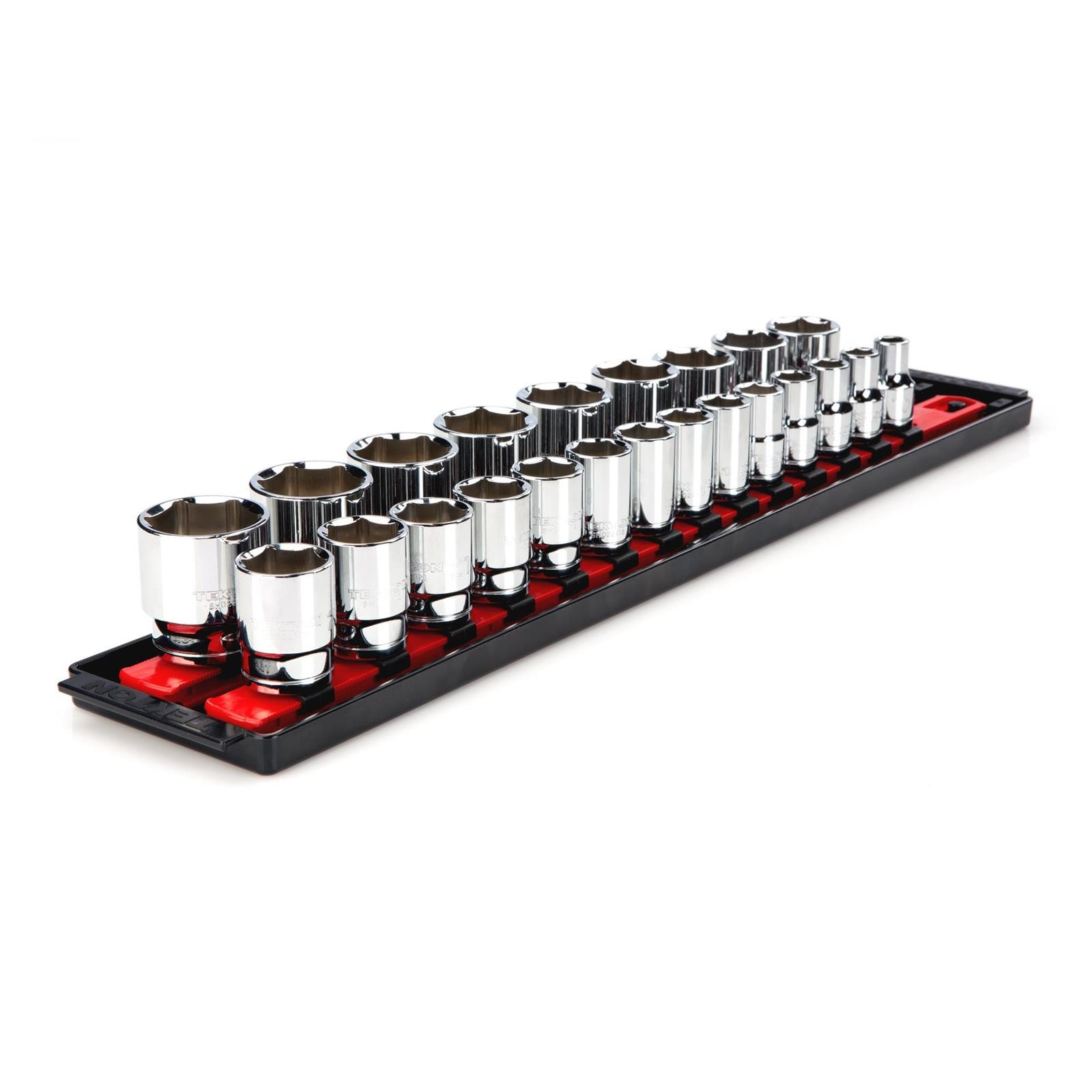 Tekton SHD92002 1/2″ Drive 6-Point Socket Set, 23-Piece