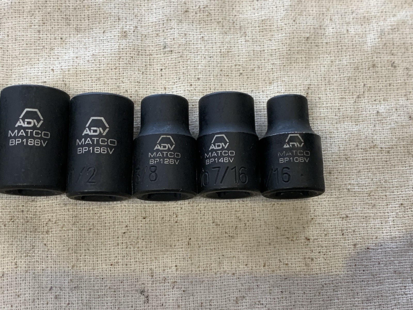 Matco 8 Piece 3/8drive SEA 6point Impact Socket Set 5/16 Thru 3/4 Inch 15506