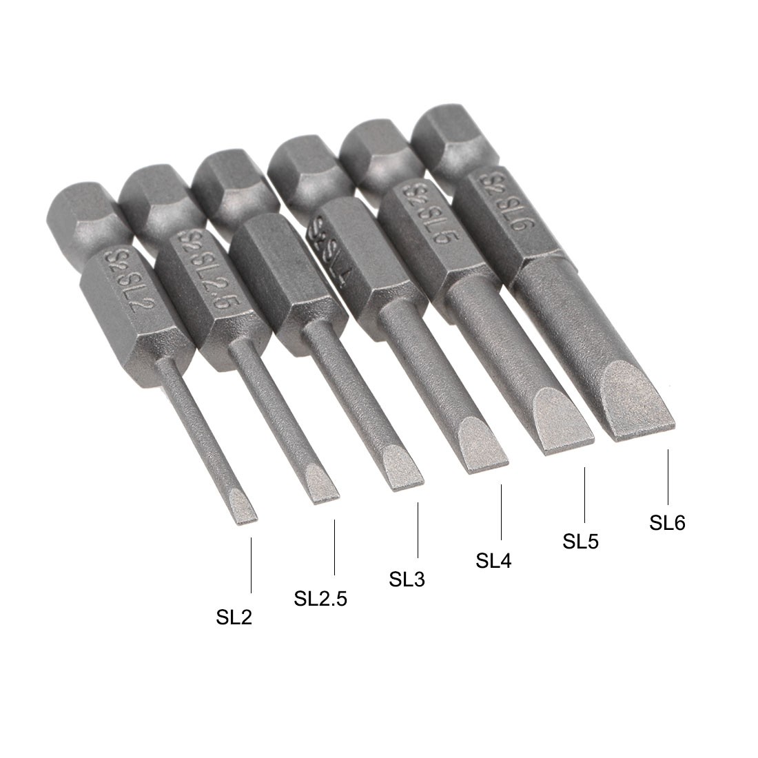 6pcs Slotted Bits Set 1/4″ Hex Shank SL2-SL6 Magnetic Screwdriver Bit