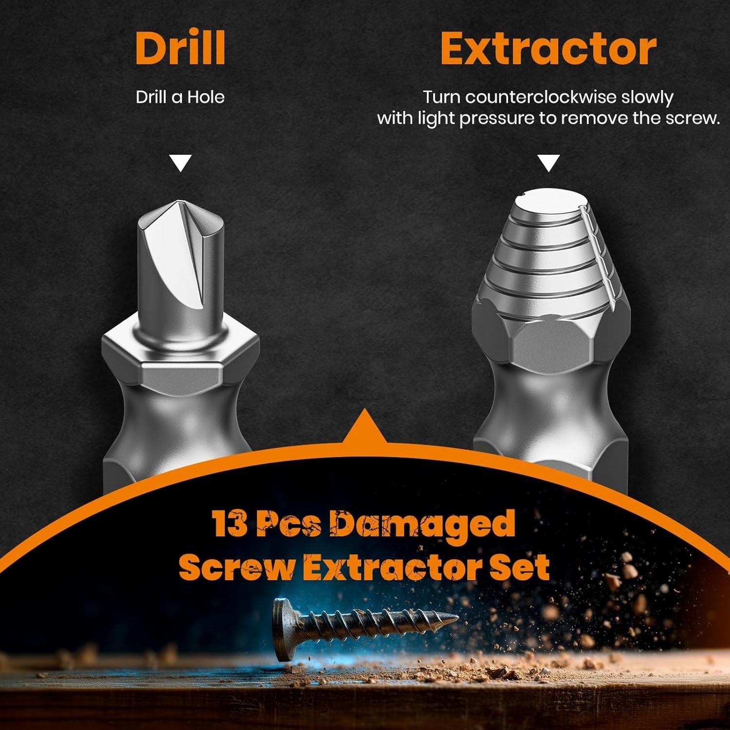 Damaged Screw Extractor Set,13 Pcs Bolt Extractor Set, Stripped Screws Nuts &…